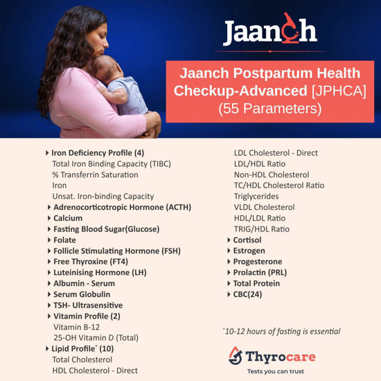 Thyrocare POSTPARTUM HEALTH CHECKUP ADVANCED hyderabad